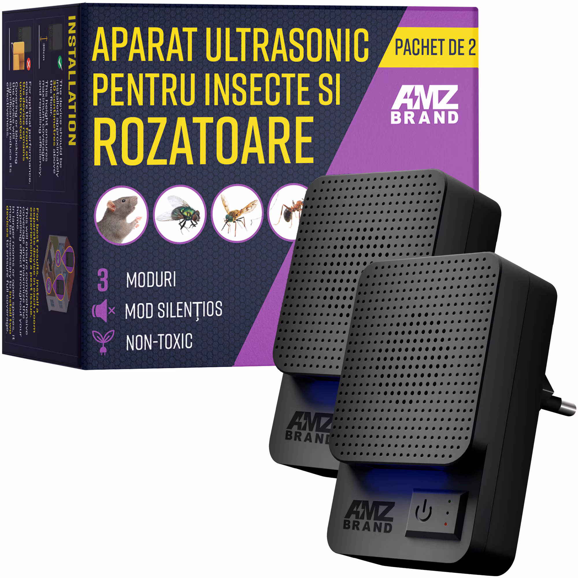 Aparat Ultrasunete Anti-Daunatori Si Anti-Soareci AMZ Brandr