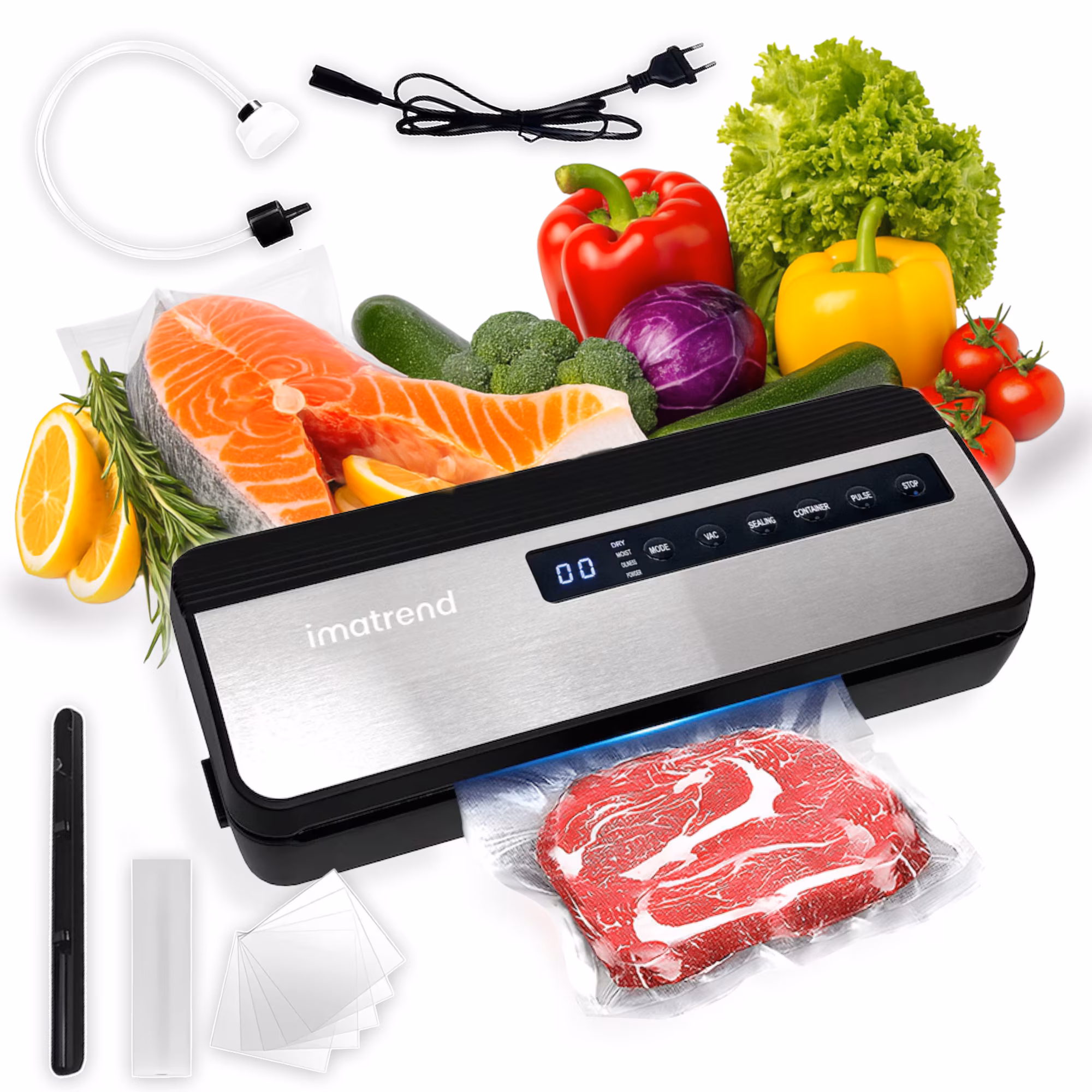 Aparat de vidat si sigilat alimente IMA Trend 130W 80kPa 5 funcții