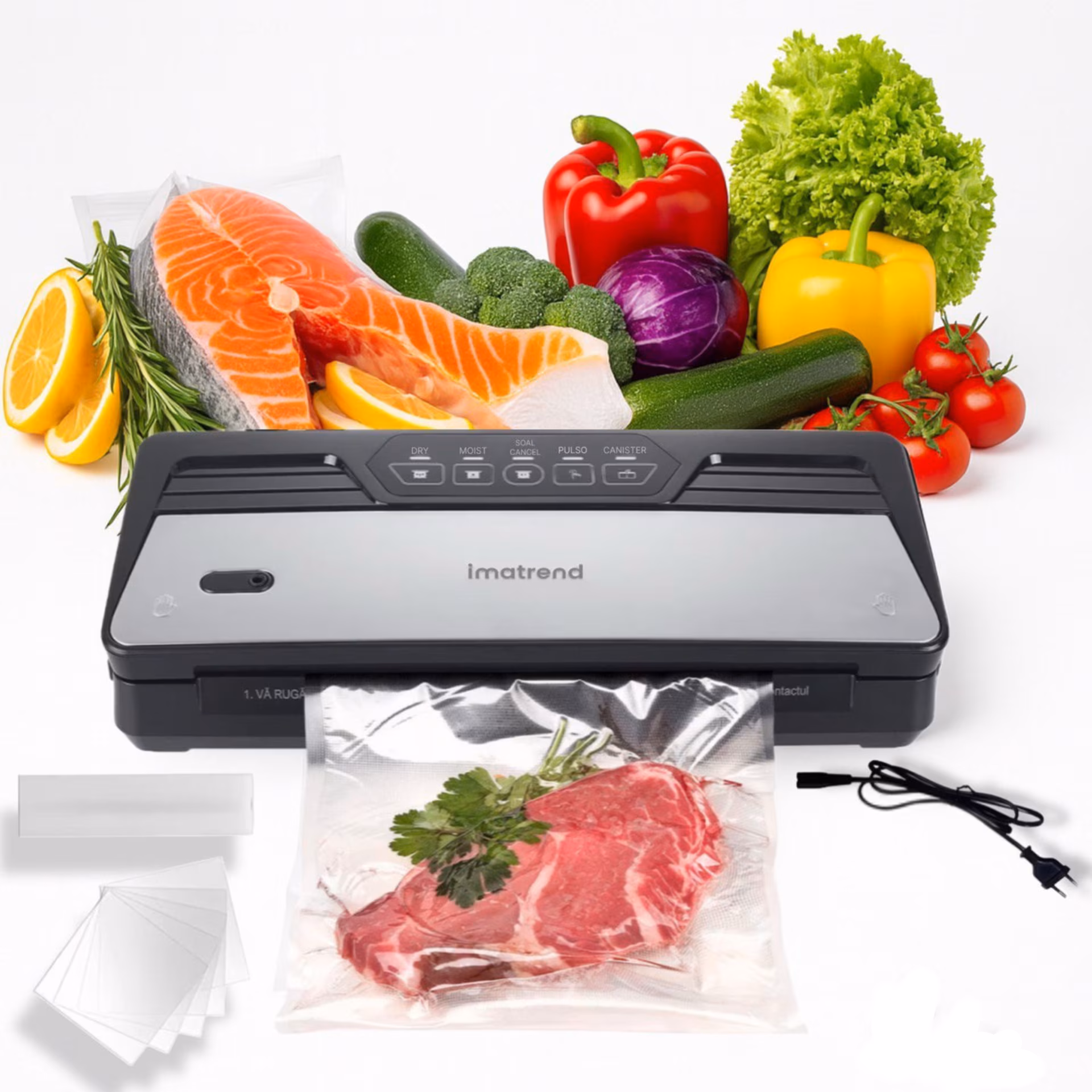 Aparat de vidat si sigilat alimente IMA Trend 130W 70kPa 5 funcții