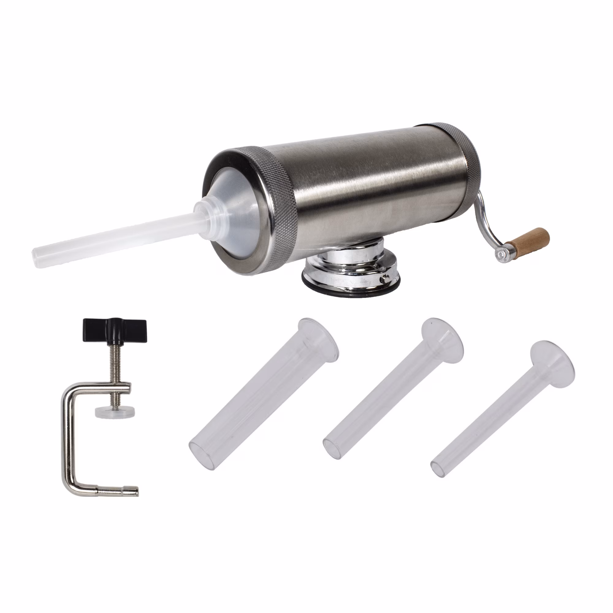 Aparat umplut carnati KY-2005S inox alimentar 3 palnii masina manuala cu ventuza 2.5kg