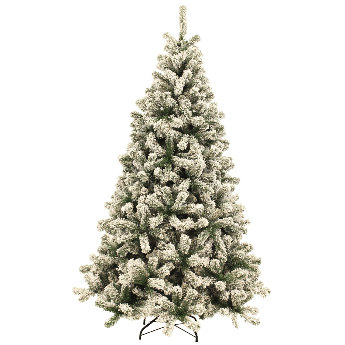 Brad artificial promo Kring Frosted 210 cm aspect nins suport metalic alb