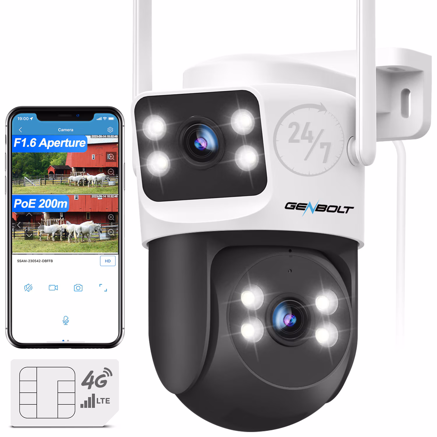 Camera Dubla De Supraveghere Video Cu SIM 4G GENBOLT®