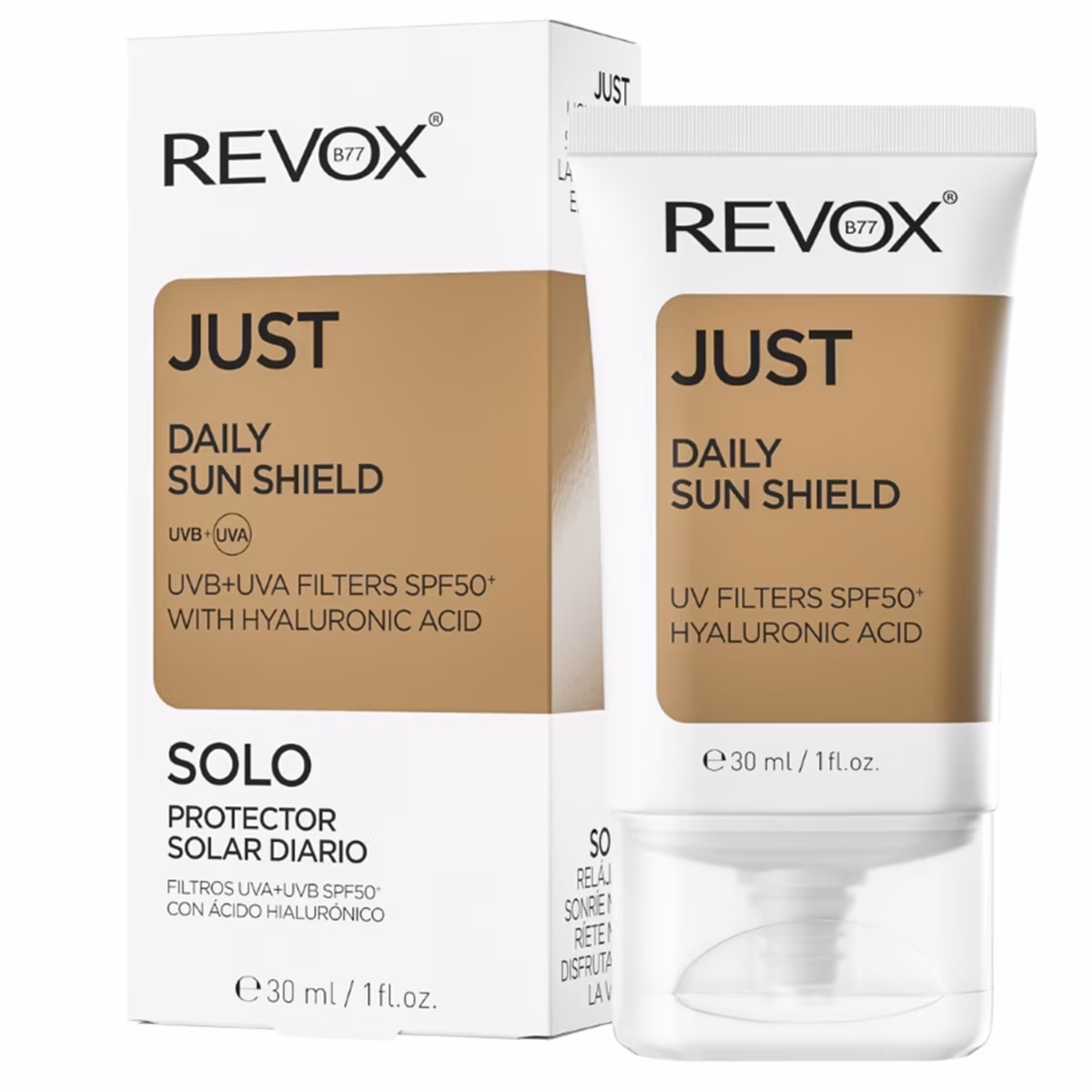 Crema de zi Revox Just Daily sun shield uva+uvb filters SPF50 + hyaluronic acid