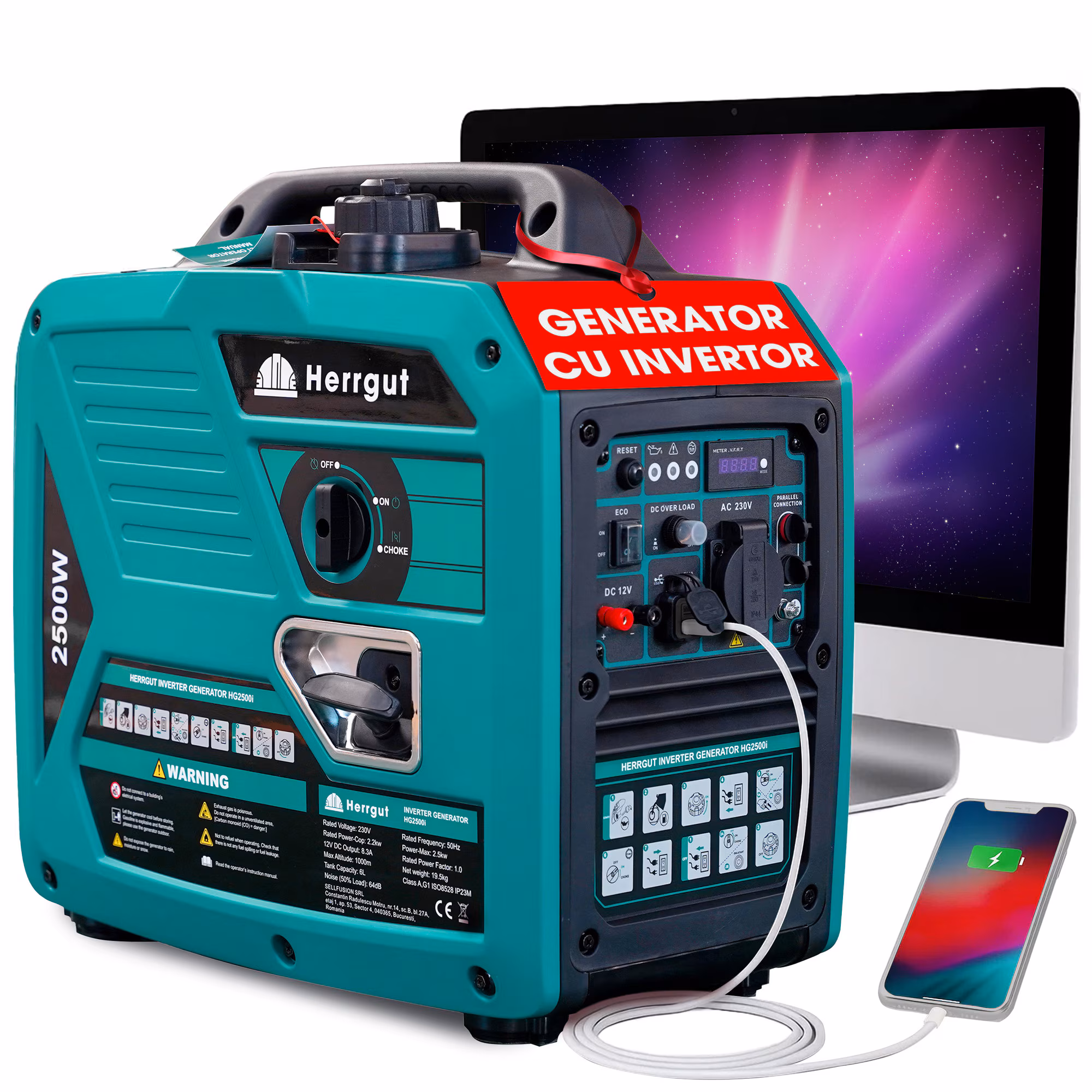 Generator curent electric cu invertor Herrgut HG2500i