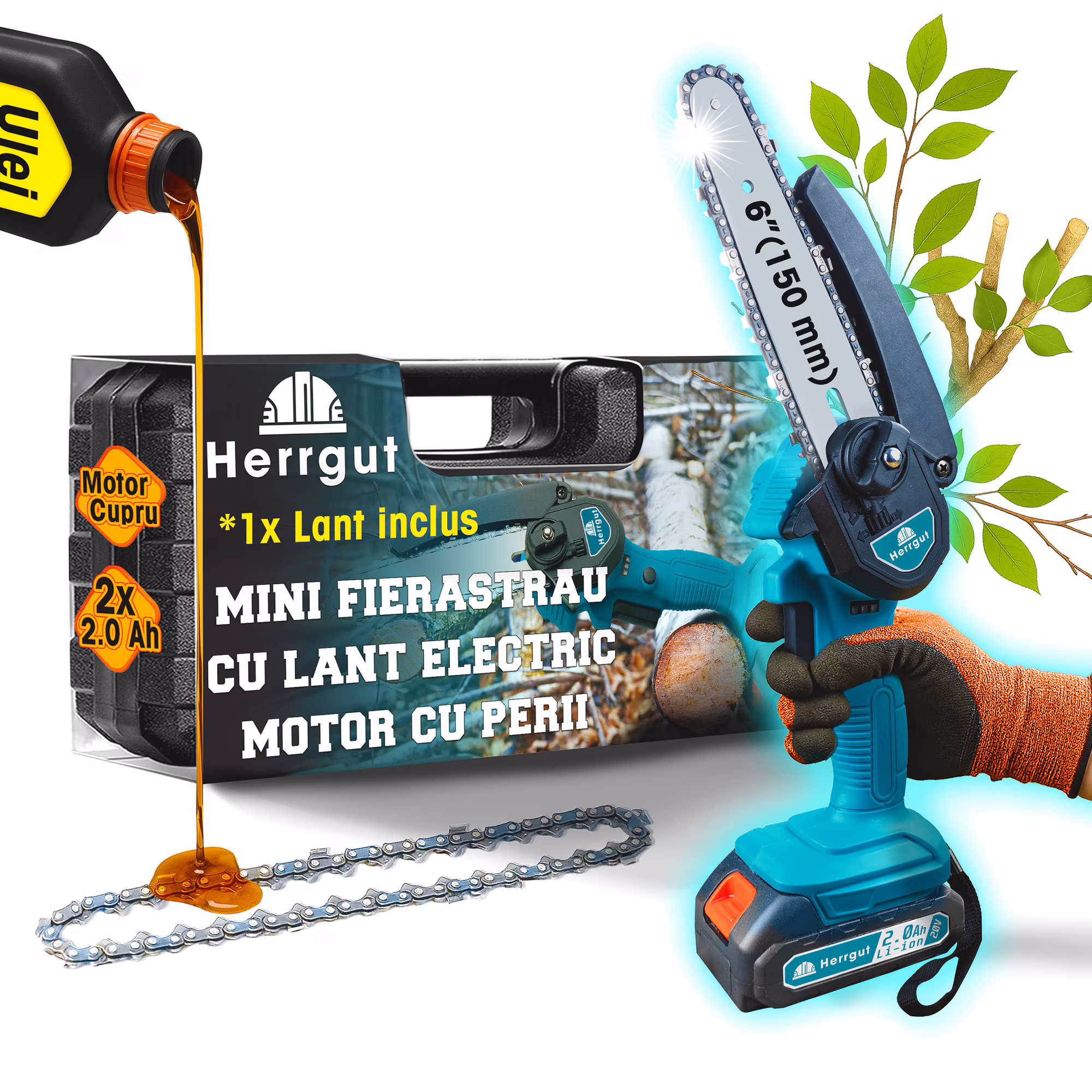 Mini fierastrau electric cu lant Herrgut