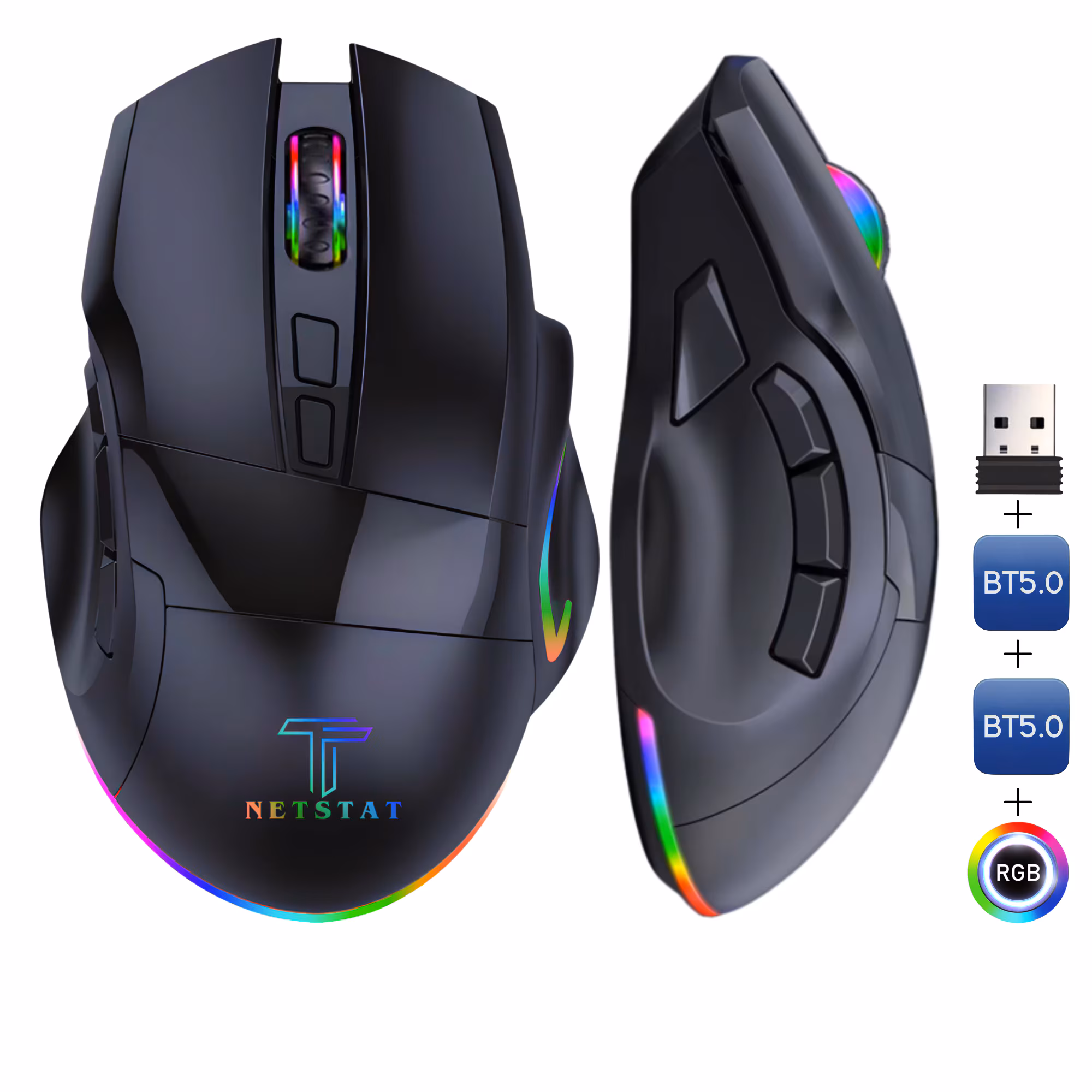 Mouse wireless NETSTAT® cu 9 Butoane