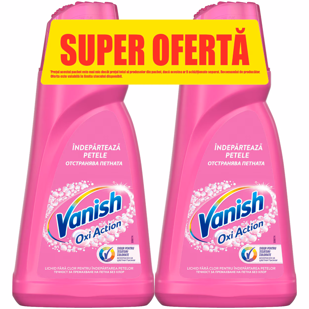 Pachet solutie pentru indepartarea petelor Vanish Pink 2x1 l