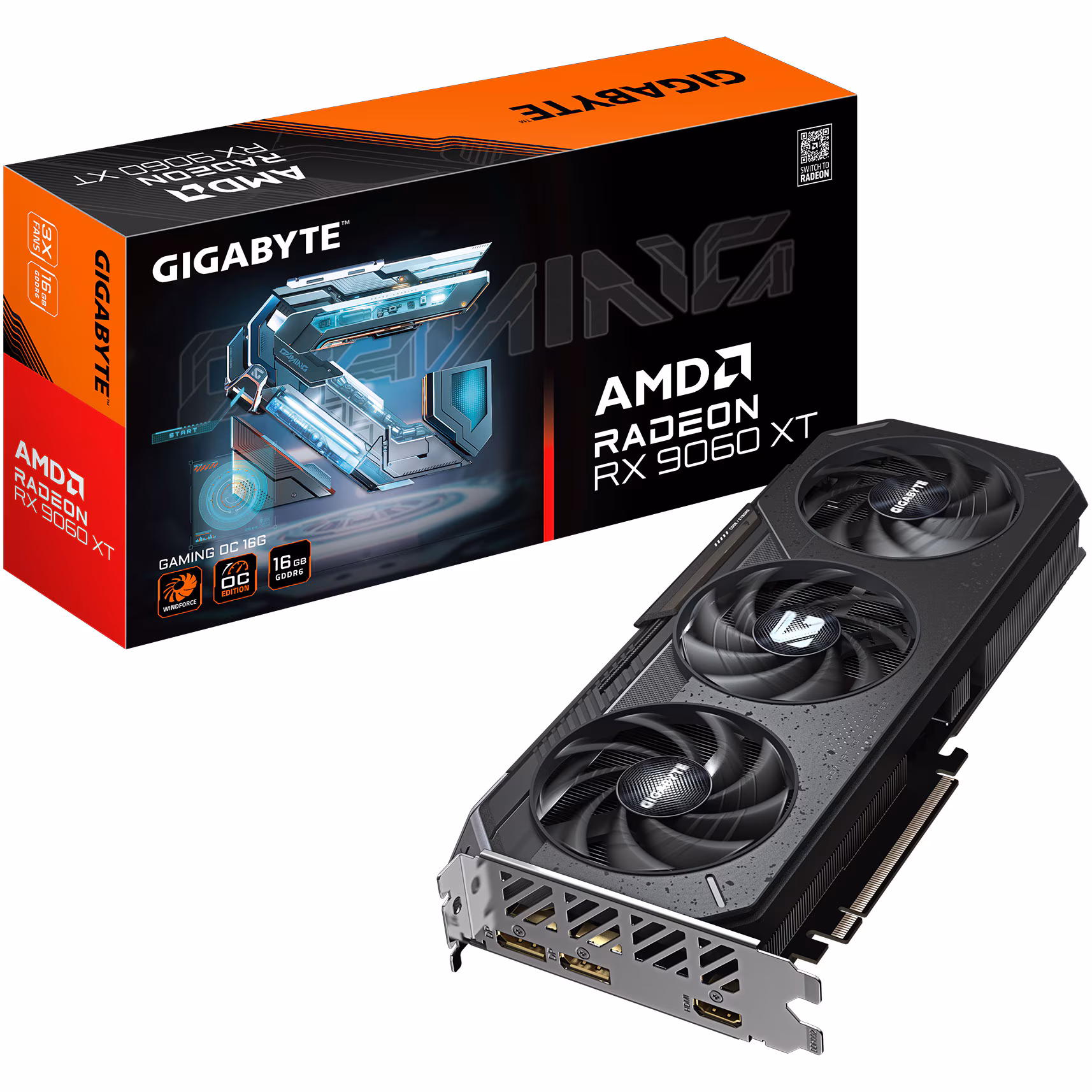 Placa Video GIGABYTE RX 9060 XT GAMING OC 16GB