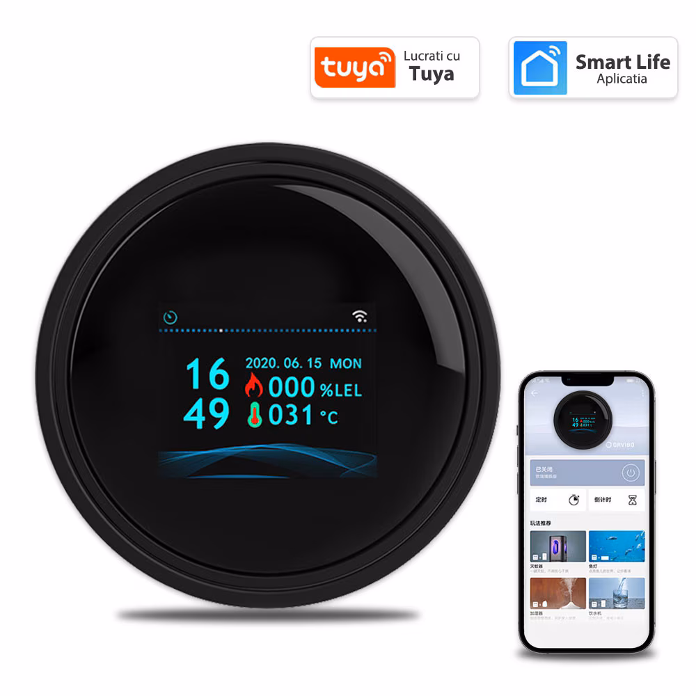 Senzor detector de gaz combustibil fără fir CH4 gaz natural gaz lichefiat cu afișaj LED