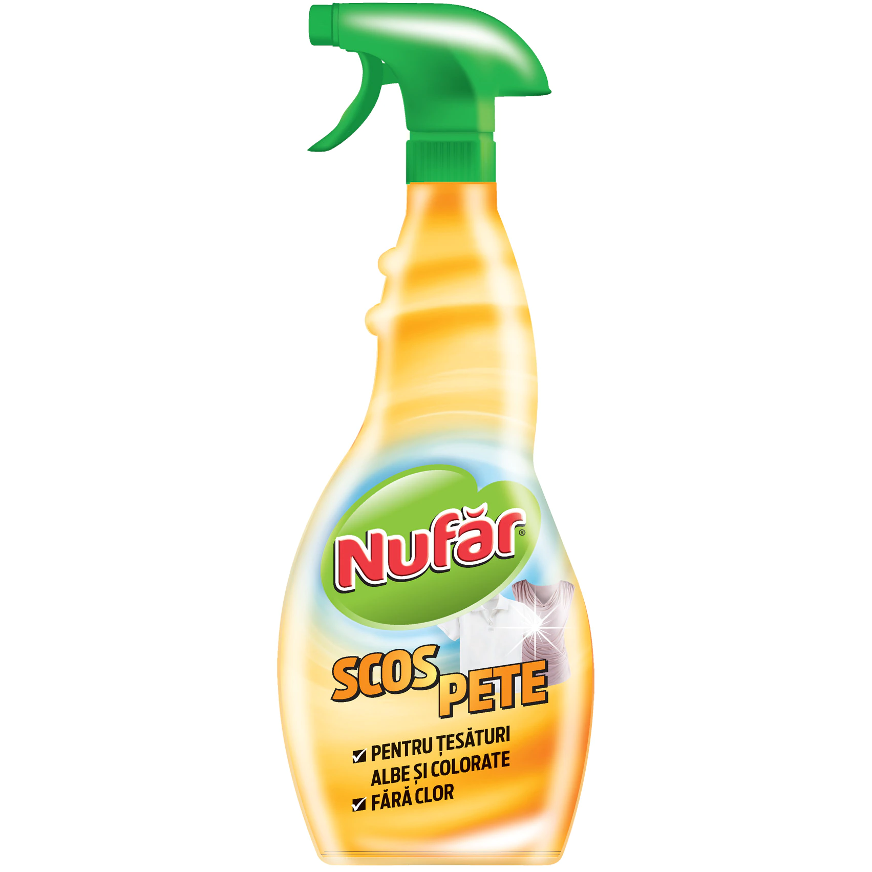 Solutie scos pete pentru tesaturi albe si colorate fara clor Nufar